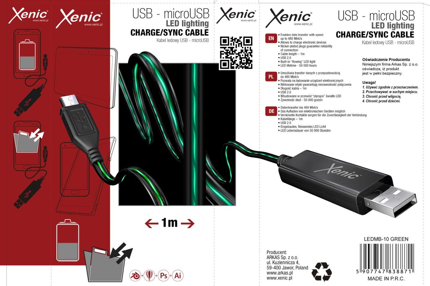 Projekt opakowania na kabel USB
