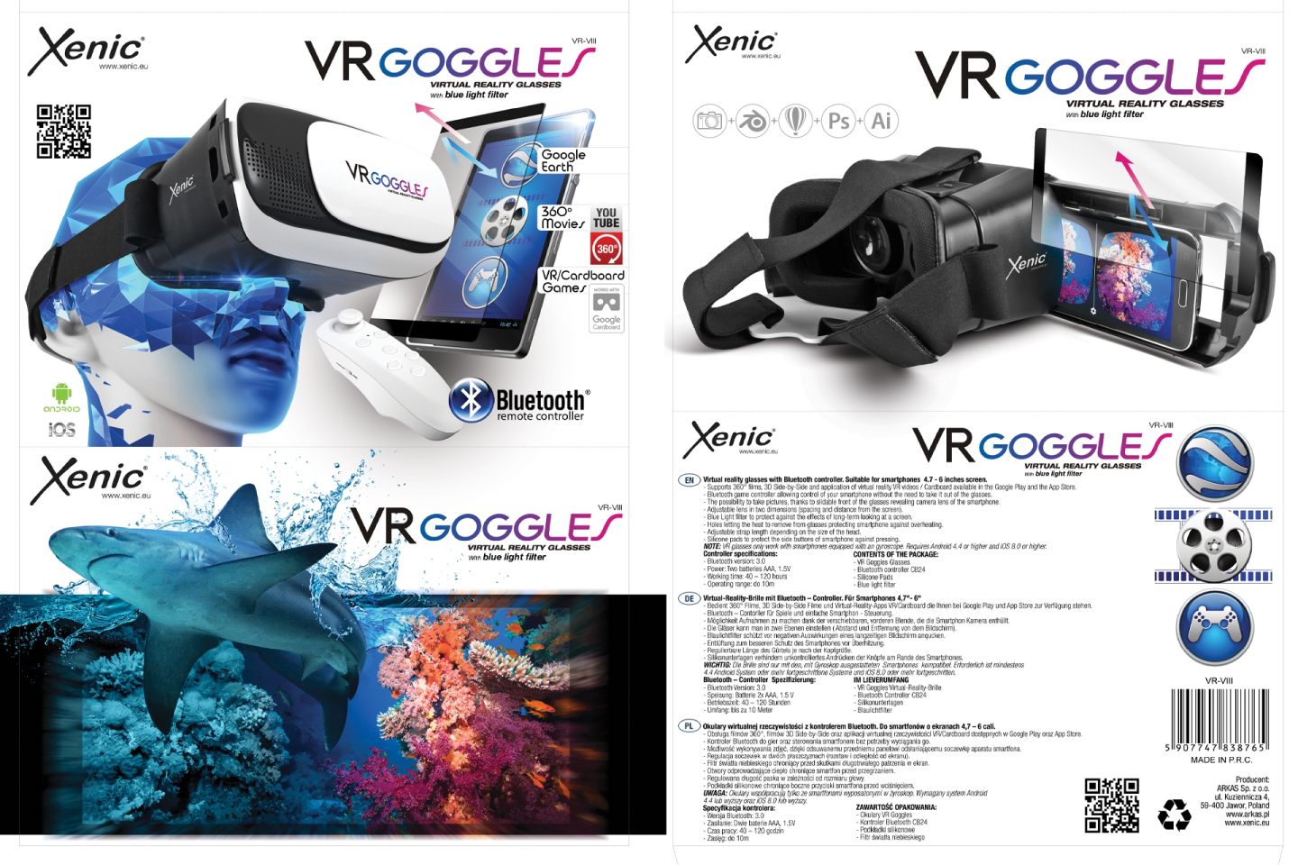 Projekt opakowania na goggle VR