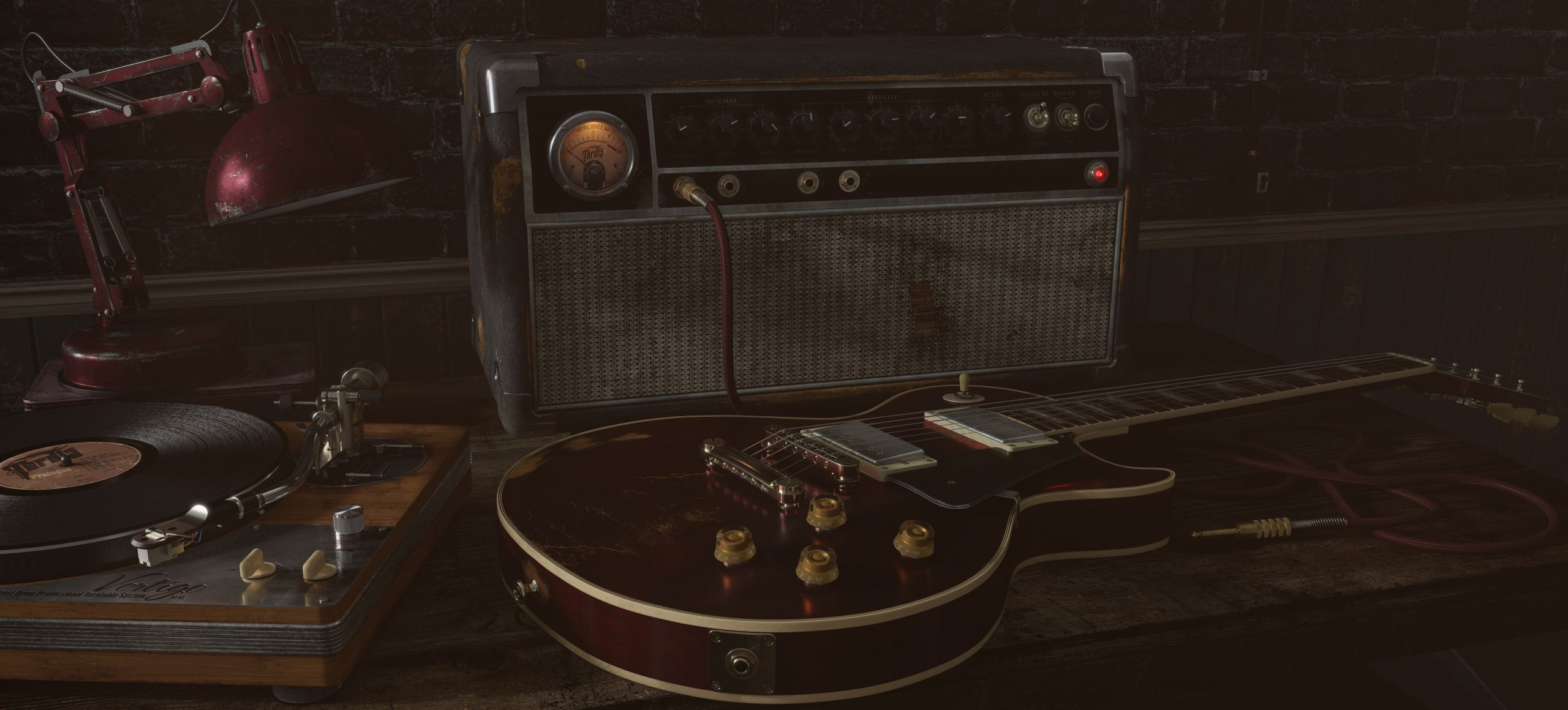 itara Gibson Les Paul-wizualizacja 3d
