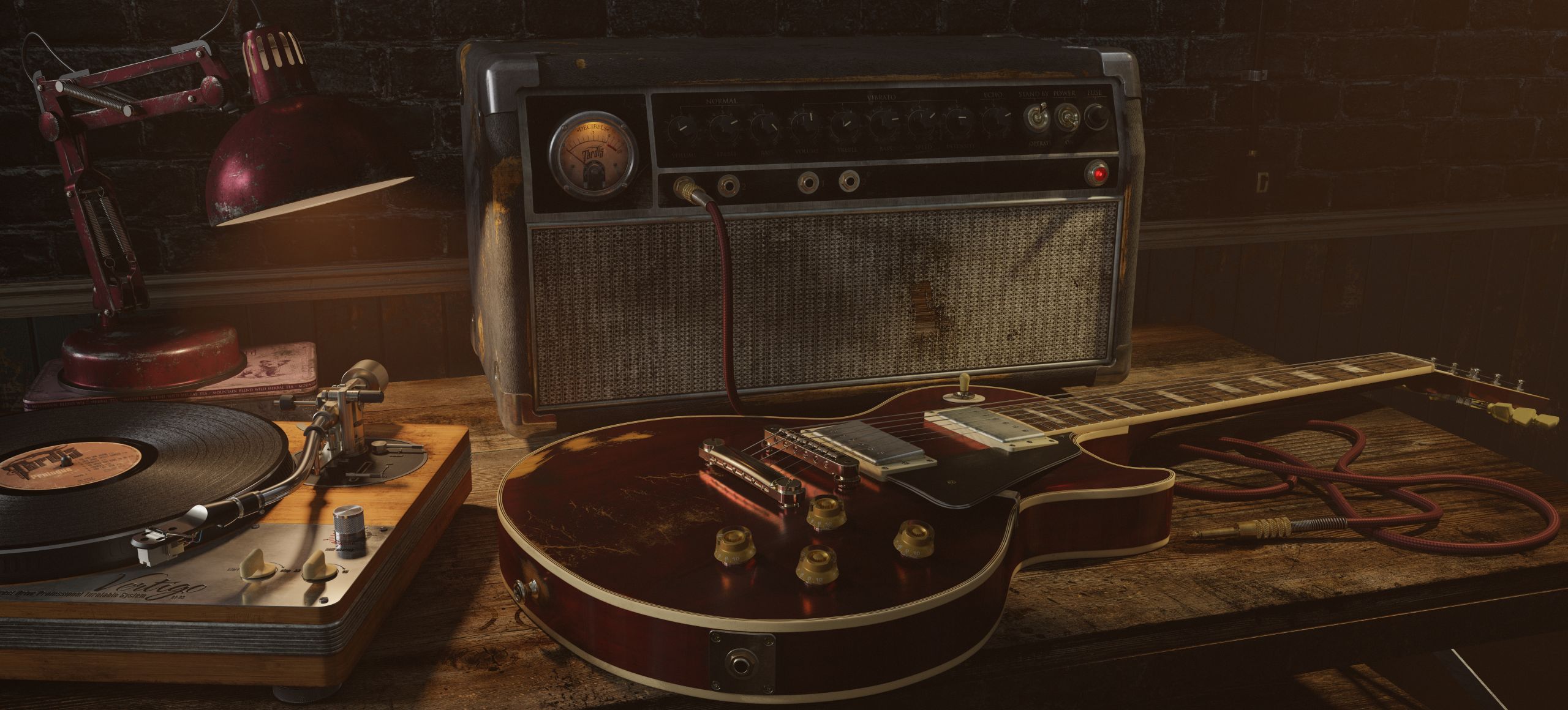 itara Gibson Les Paul-wizualizacja 3d