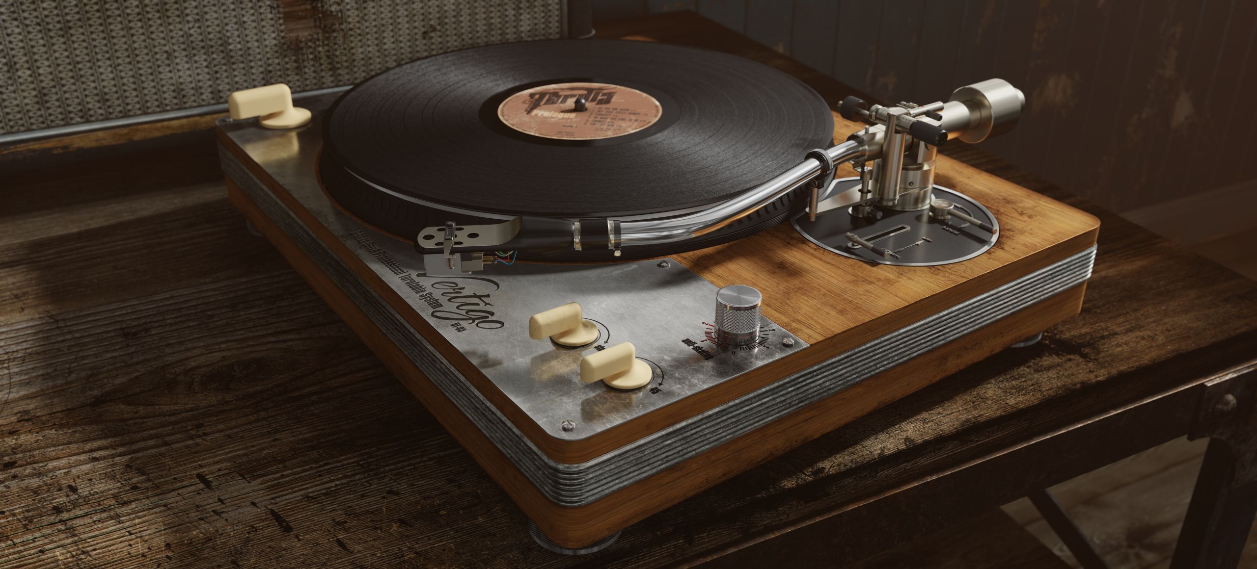 Gramofon - projekt własny-wizualizacja 3D