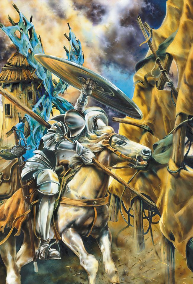 Ilustracja do Don Kichota, Ekolina, gwasz, akryl