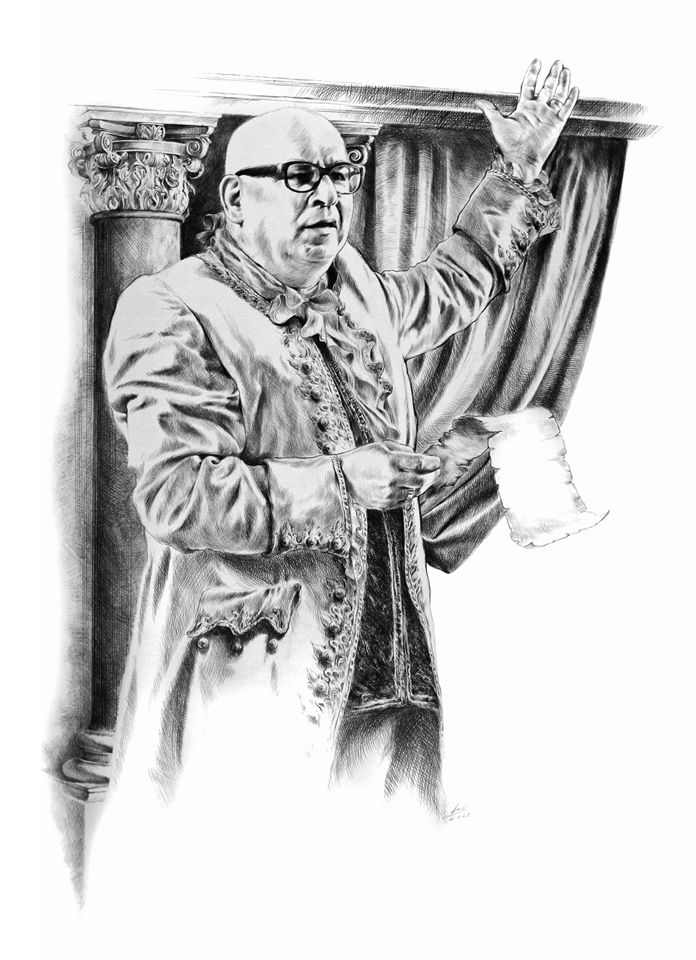 Portret, ołówek